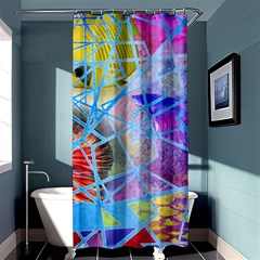 Wallpaper Stained Glass Shower Curtain 36  X 72  (stall)  by Pakrebo