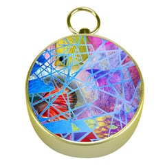 Wallpaper Stained Glass Gold Compasses by Pakrebo