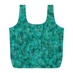 Turquoise Full Print Recycle Bag (l) by LalaChandra