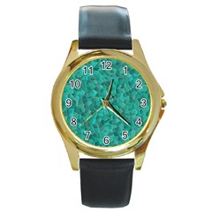 Turquoise Round Gold Metal Watch by LalaChandra