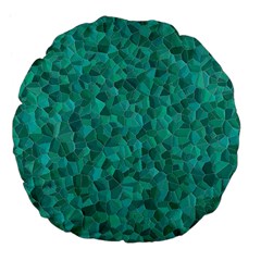 Turquoise Large 18  Premium Flano Round Cushions by LalaChandra