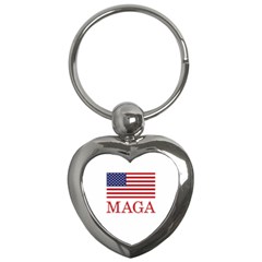 Maga Make America Great Again With Usa Flag Key Chains (heart)  by snek