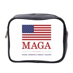 MAGA Make America Great Again with USA flag Mini Toiletries Bag (Two Sides) Front