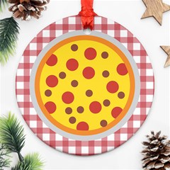 Pizza Table Pepperoni Sausage Ornament (round) by Pakrebo