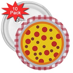 Pizza Table Pepperoni Sausage 3  Buttons (10 Pack)  by Pakrebo