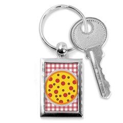 Pizza Table Pepperoni Sausage Key Chains (rectangle)  by Pakrebo