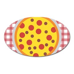 Pizza Table Pepperoni Sausage Oval Magnet by Pakrebo