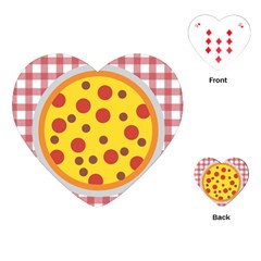 Pizza Table Pepperoni Sausage Playing Cards (heart) by Pakrebo