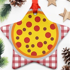 Pizza Table Pepperoni Sausage Star Ornament (two Sides) by Pakrebo