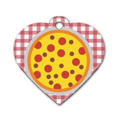 Pizza Table Pepperoni Sausage Dog Tag Heart (two Sides) by Pakrebo