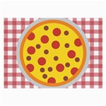 Pizza Table Pepperoni Sausage Large Glasses Cloth (2-Side) Front