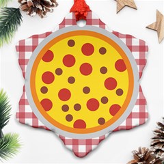 Pizza Table Pepperoni Sausage Snowflake Ornament (two Sides) by Pakrebo