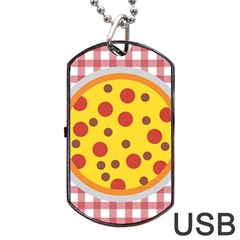 Pizza Table Pepperoni Sausage Dog Tag Usb Flash (one Side) by Pakrebo