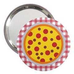 Pizza Table Pepperoni Sausage 3  Handbag Mirrors by Pakrebo