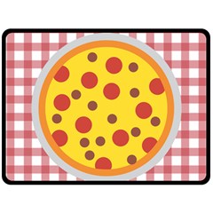 Pizza Table Pepperoni Sausage Double Sided Fleece Blanket (large)  by Pakrebo