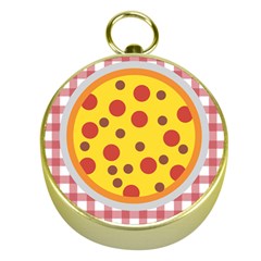 Pizza Table Pepperoni Sausage Gold Compasses by Pakrebo