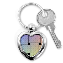 Construction Rectangle Steel Metal Key Chains (heart)  by Pakrebo