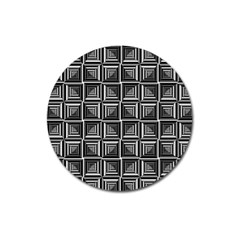 Pattern Op Art Black White Grey Magnet 3  (round) by Pakrebo