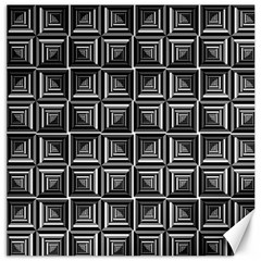 Pattern Op Art Black White Grey Canvas 16  X 16  by Pakrebo