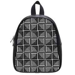 Pattern Op Art Black White Grey School Bag (small) by Pakrebo