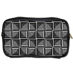 Pattern Op Art Black White Grey Toiletries Bag (two Sides) by Pakrebo