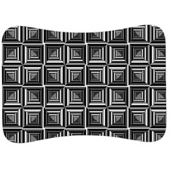 Pattern Op Art Black White Grey Velour Seat Head Rest Cushion by Pakrebo