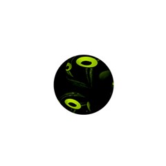 Fractal Fractals Green Ball Black 1  Mini Buttons