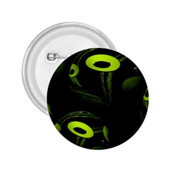 Fractal Fractals Green Ball Black 2.25  Buttons