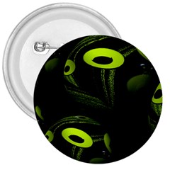 Fractal Fractals Green Ball Black 3  Buttons