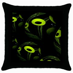 Fractal Fractals Green Ball Black Throw Pillow Case (Black)