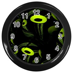 Fractal Fractals Green Ball Black Wall Clock (Black)