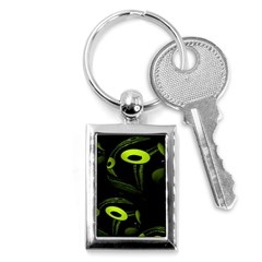 Fractal Fractals Green Ball Black Key Chains (Rectangle) 