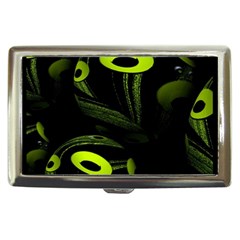 Fractal Fractals Green Ball Black Cigarette Money Case by Pakrebo