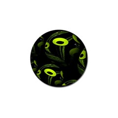 Fractal Fractals Green Ball Black Golf Ball Marker (10 Pack) by Pakrebo