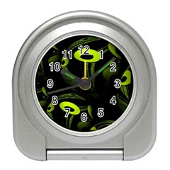 Fractal Fractals Green Ball Black Travel Alarm Clock