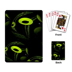 Fractal Fractals Green Ball Black Playing Cards Single Design by Pakrebo