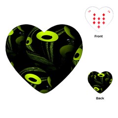 Fractal Fractals Green Ball Black Playing Cards (heart) by Pakrebo