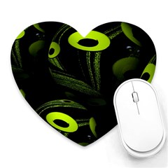 Fractal Fractals Green Ball Black Heart Mousepads