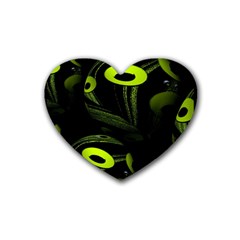 Fractal Fractals Green Ball Black Heart Coaster (4 pack) 