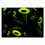 Fractal Fractals Green Ball Black Large Glasses Cloth (2-Side) Front