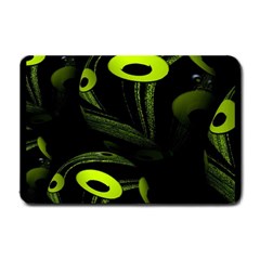 Fractal Fractals Green Ball Black Small Doormat  by Pakrebo