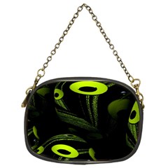 Fractal Fractals Green Ball Black Chain Purse (Two Sides)