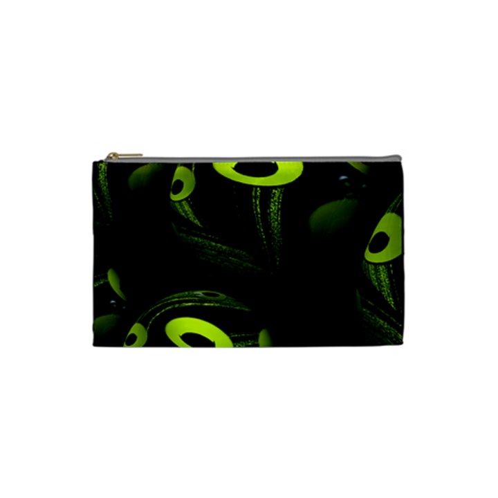 Fractal Fractals Green Ball Black Cosmetic Bag (Small)