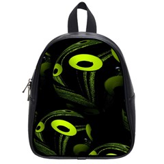 Fractal Fractals Green Ball Black School Bag (small) by Pakrebo