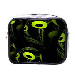 Fractal Fractals Green Ball Black Mini Toiletries Bag (one Side) by Pakrebo