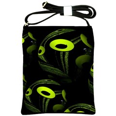 Fractal Fractals Green Ball Black Shoulder Sling Bag by Pakrebo