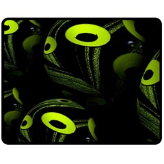 Fractal Fractals Green Ball Black Fleece Blanket (medium)  by Pakrebo