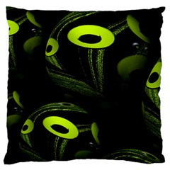 Fractal Fractals Green Ball Black Large Cushion Case (One Side)