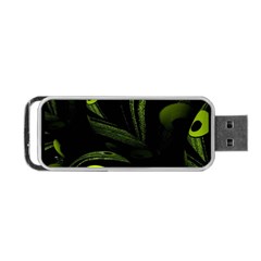 Fractal Fractals Green Ball Black Portable USB Flash (One Side)