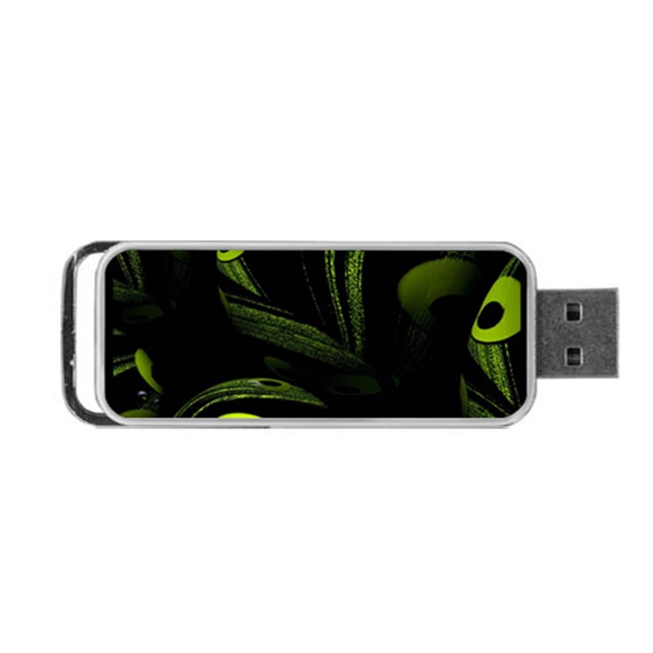 Fractal Fractals Green Ball Black Portable USB Flash (One Side)